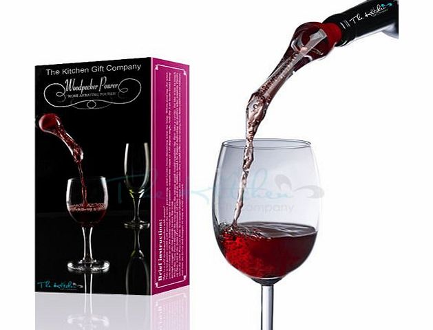 The Kitchen Gift Company Wine Aerating Non Drip Pourer - Wine Aerator With Intergrated Pouring Spout - A Great Bar Gadget 