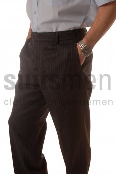 Flat Front Pinstripe Suit Trouser