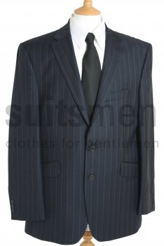 Navy Herringbone Stripe Suit