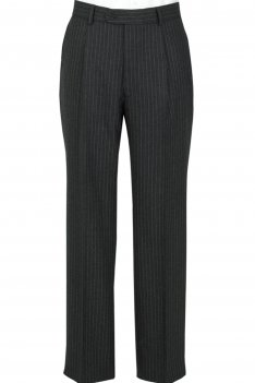 The Label Pinstripe Plain Fronted Trousers