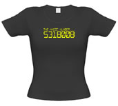 The magic number is Boobies female t-shirt.