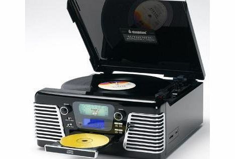 THE MORE SHOP 60s style Nostalgic Retro Music Centre NEW Mk 3: Aux In 3.5mm jack (play MP3 players, iPods, iPhones, iPads etc) - CD Player - Encode USB (MP3 RECORDING via USB Port amp; SD Memory Card Slot) Record 