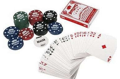 Travel Poker Set Includes Deck Of Cards Dealer Chip & 48 Chips By Boyz Toys