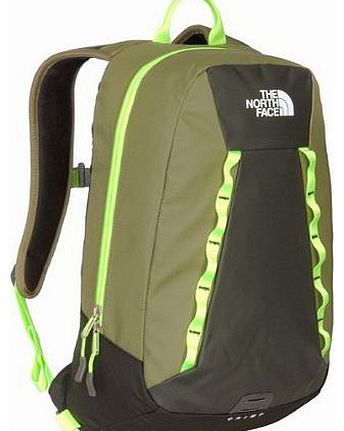 The North Face Unisex Adult Base Camp Crimp Daypack - Burnt Olive Green/Safety Green, One Size
