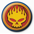 Flame Head Button Badges