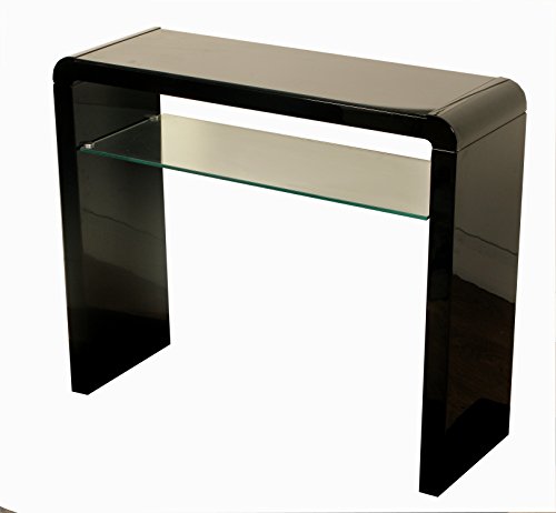 Black Console Hall Table With Shelf / Living Room Furniture