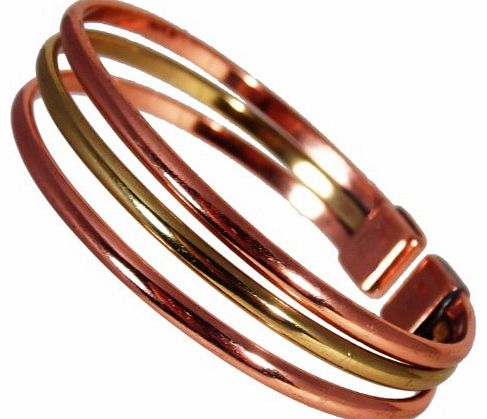 The Online Bazaar Magnetic Copper & Brass Triple Bracelet MCB054