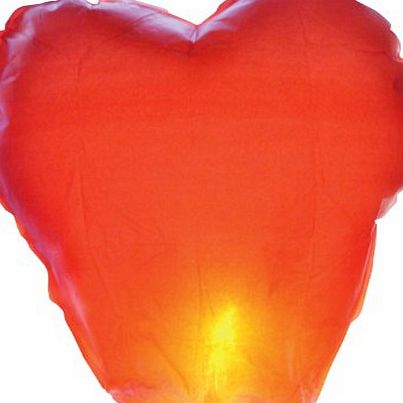 The Online Bazaar Set of 2 Red Heart Couples Love Sky Lanterns for Valentines Day, Weddings or any romantic occassion.