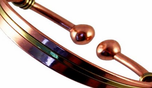 The Online Bazaar Unisex Magnetic Copper amp; Brass Torque Bracelet