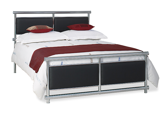 The original bedstead co ltd Kingsize Tay Bedstead - Chrome and Leather