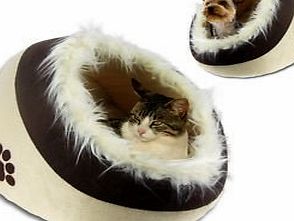 The Paw Store Pet Bed Cave Pyramid Hooded Igloo Snuggle Bed House for Small Dog Cat Kitten Pets (Large - 49 x 43 x 32)