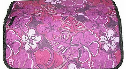 The Pescara Collection Purple floral print Large A4 size Courier bag or sling shoulder style girls satchel / CABIN APPROVED travel bag