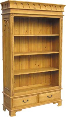 The Pine Factory BOOKCASE 2 DRAWER MEDIEVAL