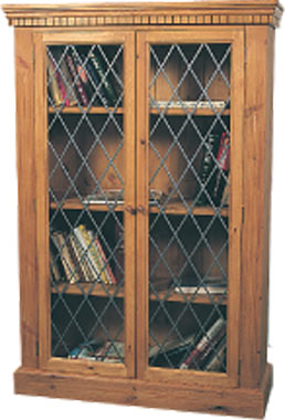 The Pine Factory BOOKCASE 2DR LEADED LIGHT