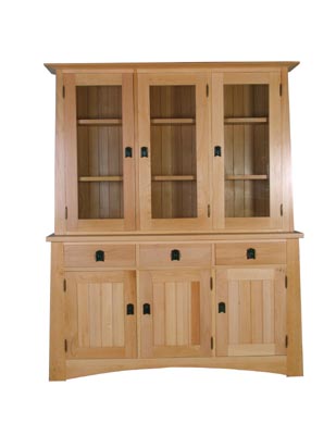 The Pine Factory BOOKCASE GLAZED 5FT BEECH