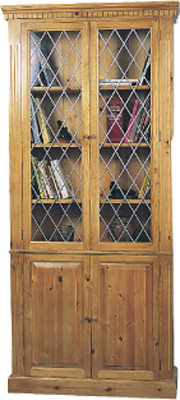 The Pine Factory BOOKCASE LEADED LIGHT GLAZED