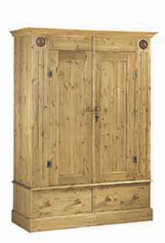 The Pine Factory CORNDELL 2 DOOR / 2 DRAWER LARGE PINE WARDROBE