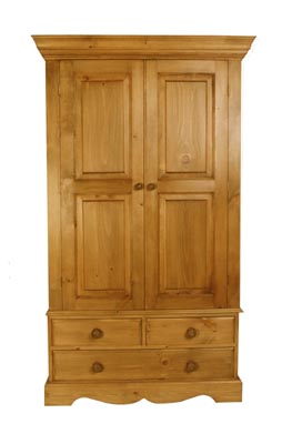 The Pine Factory COTTAGE DOUBLE PINE WARDROBE