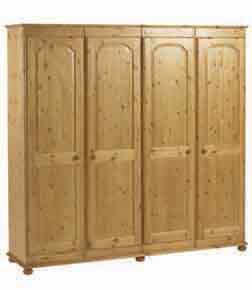 The Pine Factory EXTRA LARGE 4 DOOR MASTER PINE WARDROBE