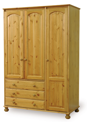 The Pine Factory GOLDCREST GENTS TRIPLE PINE WARDROBE WITH 3