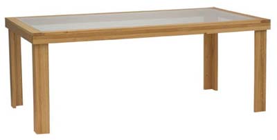 OAK GLASS DINING TABLE SPACE