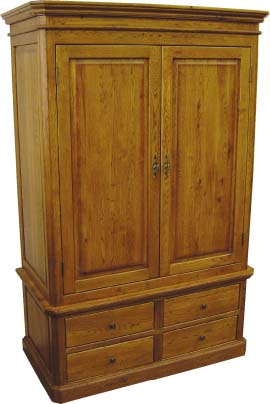 The Pine Factory RUSTIC 2 DOOR / 4 DRAWER OAK WARDROBE