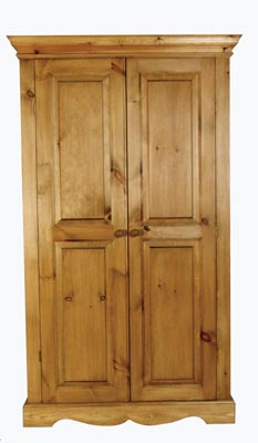 TRADITIONAL DOUBLE FULL HANGING PINE WARDROBE
