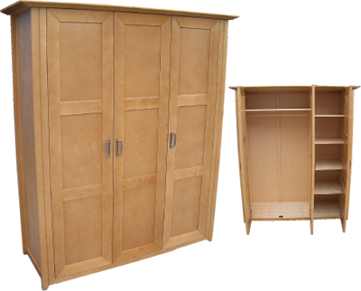 The Pine Factory VALLEY LARGE 3 DOOR BIRCH WARDROBE