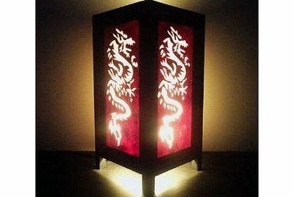 The Promise Thai Lanna Lamp Thai Vintage Handmade ASIAN Oriental Handcraft Red White Chinese Dragon Style Bedside Table Light or Floor Wood Lamp Home Bedroom Decor Modern Design from Thailand