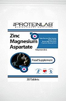 The Protein Lab ZMA FORMULA 500mg ZINC MAGNESIUM VITAMIN B6 - TABLETS MUSCLE GROWTH-TESTOSTERONE BOOSTER (30 Tablets - Foil Pack)