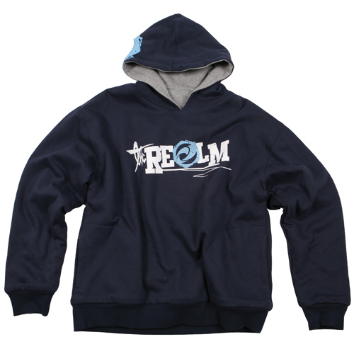The Realm Mens The Realm Backhand Reversible Hoody Heather/dark Indigo