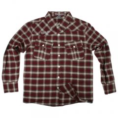 The Realm Mens The Realm Cancuck Check Shirt Grape Check