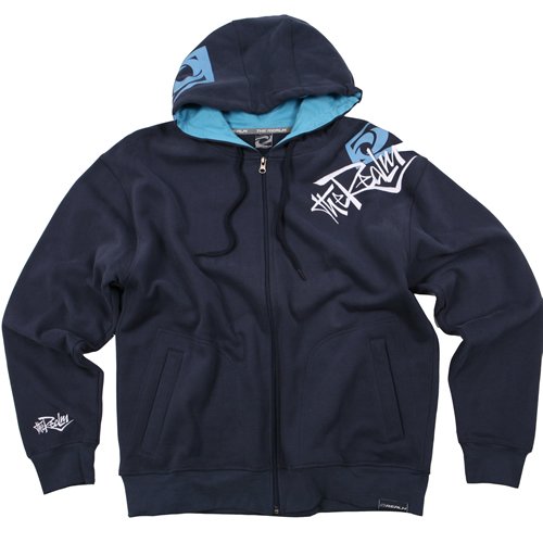 The Realm Mens The Realm Oxide Zip Up Hoody Dark Indigo
