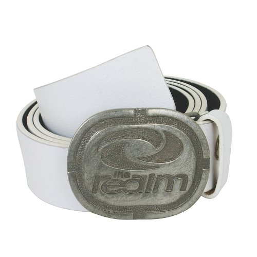 The Realm Mens The Realm Silverado Belt White Leather