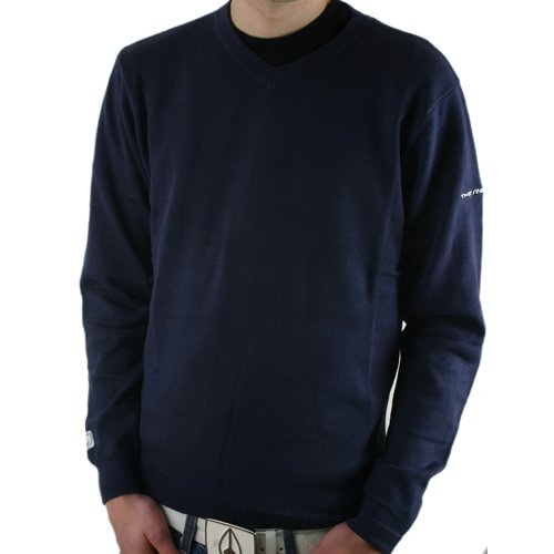 The Realm Mens The Realm Tiger V Neck Sweater Pewter