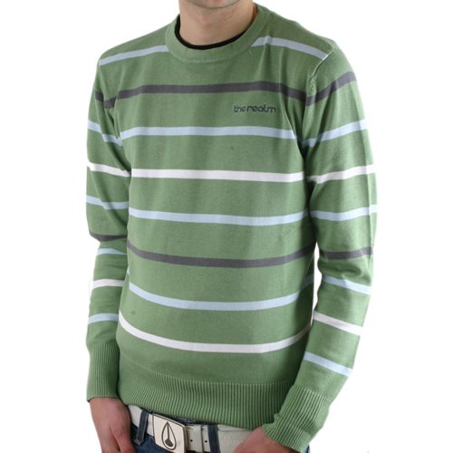 The Realm Mens The Realm Vantage Crew Neck Sweater Grass