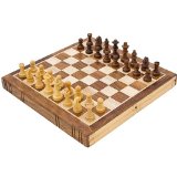 10 Inch Bookend Inlaid Golden Rosewood Chess Set