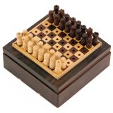 The Regency Chess Company 3 Inch Rosewood Pegged Mini Travel Chess Set
