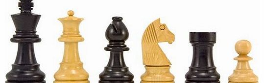 The Regency Chess Company Down Head Knight Ebonised Staunton Chess Pieces 2.5 Inches