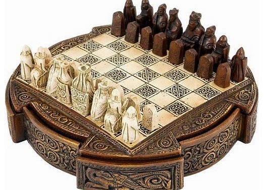 The Regency Chess Company Isle Of Lewis Compact Celtic Chess Set 9 Inches