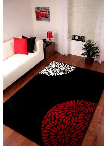 The Rug House EXTRA LARGE MODERN BLACK RED 
