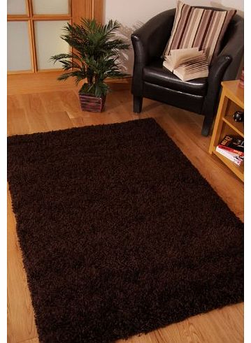 Stockholm Luxury Chocolate Brown Dense Pile Soft Shaggy Rug