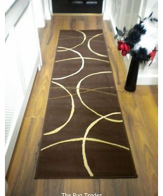 Retro Modern Hall Runner 9255 823 Brown 60cm x 230cm