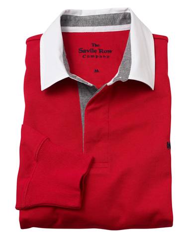 The Savile Row Company Red Rugby Shirt MRS632RED