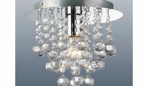 The Shade Boutique Palazzo 1 Light Round Polished Chrome Flush Crystal Acrylic