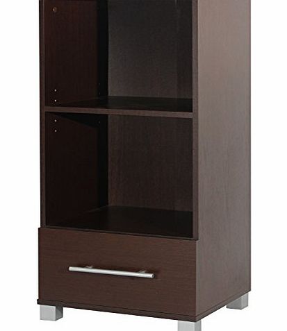 The Shopping Mart Madison 1 Drawer Hi-Fi and Media Unit with one Shelf and Silver Handle (Wenge / Dark Oak)