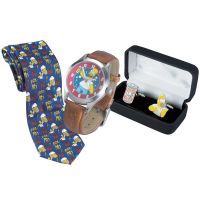 The Simpsons Homer Tie plus Watch and Cufflinks Set