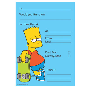 The Simpsons Party Invites - 20 in a pack