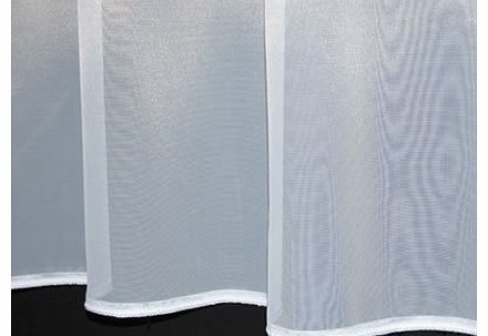The Textile House Sue. Plain lead weighted voile net curtain. 45 inch drop. Finished in White. Sold by the Metre