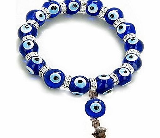 The Turkish Emporium Ltd Swarovski Crystal Evil Eye Protection Lucky Charm Nazar Bracelet